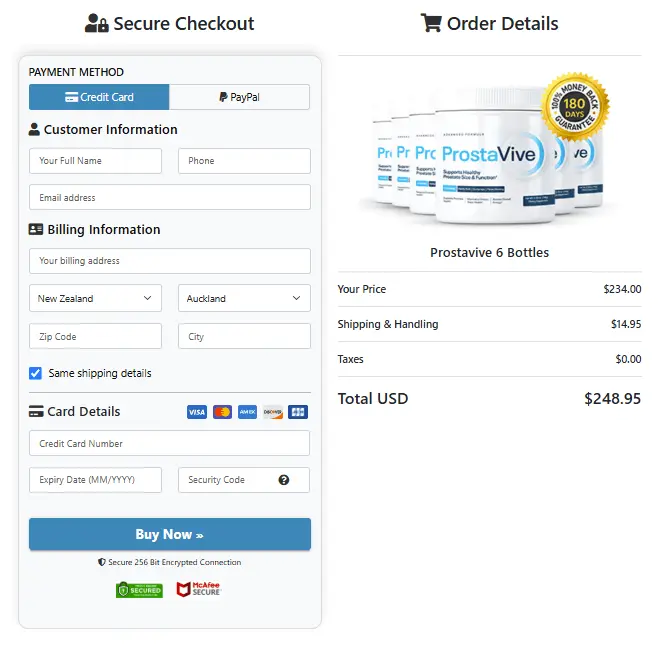 Prostavive Order Form